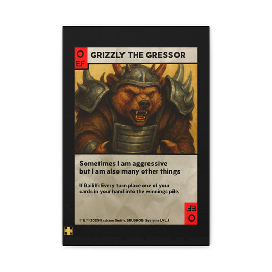 BRUSHOBi Systems Painting Card Canvas - "0 EffectForce Attack: Grizzly The Gressor" Feral