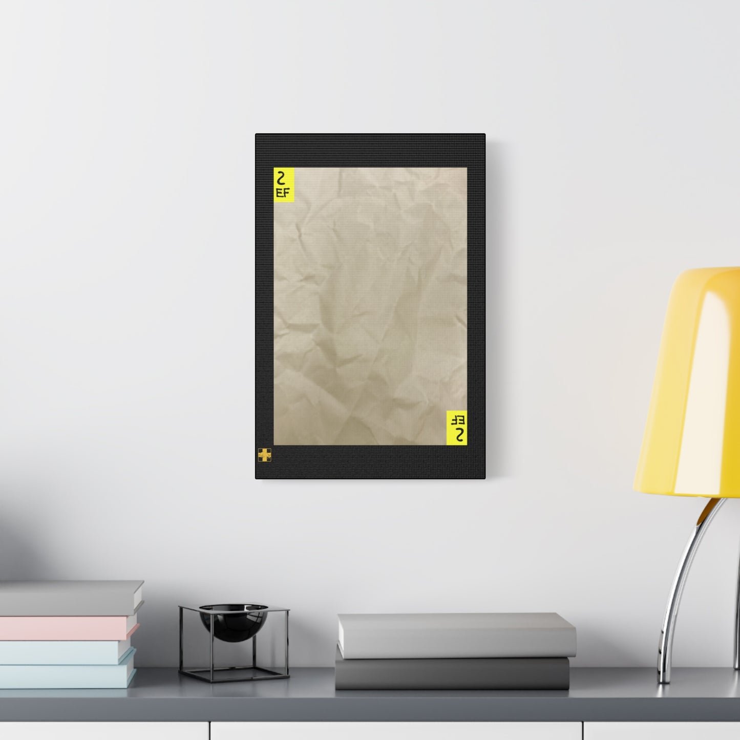 BRUSHOBi Systems Minimalist Matte Canvas Wall Art Painting Card Blank Canvas - test - The 2 Effect Force Card Blank Canvas Home Decor Fast Yellow
