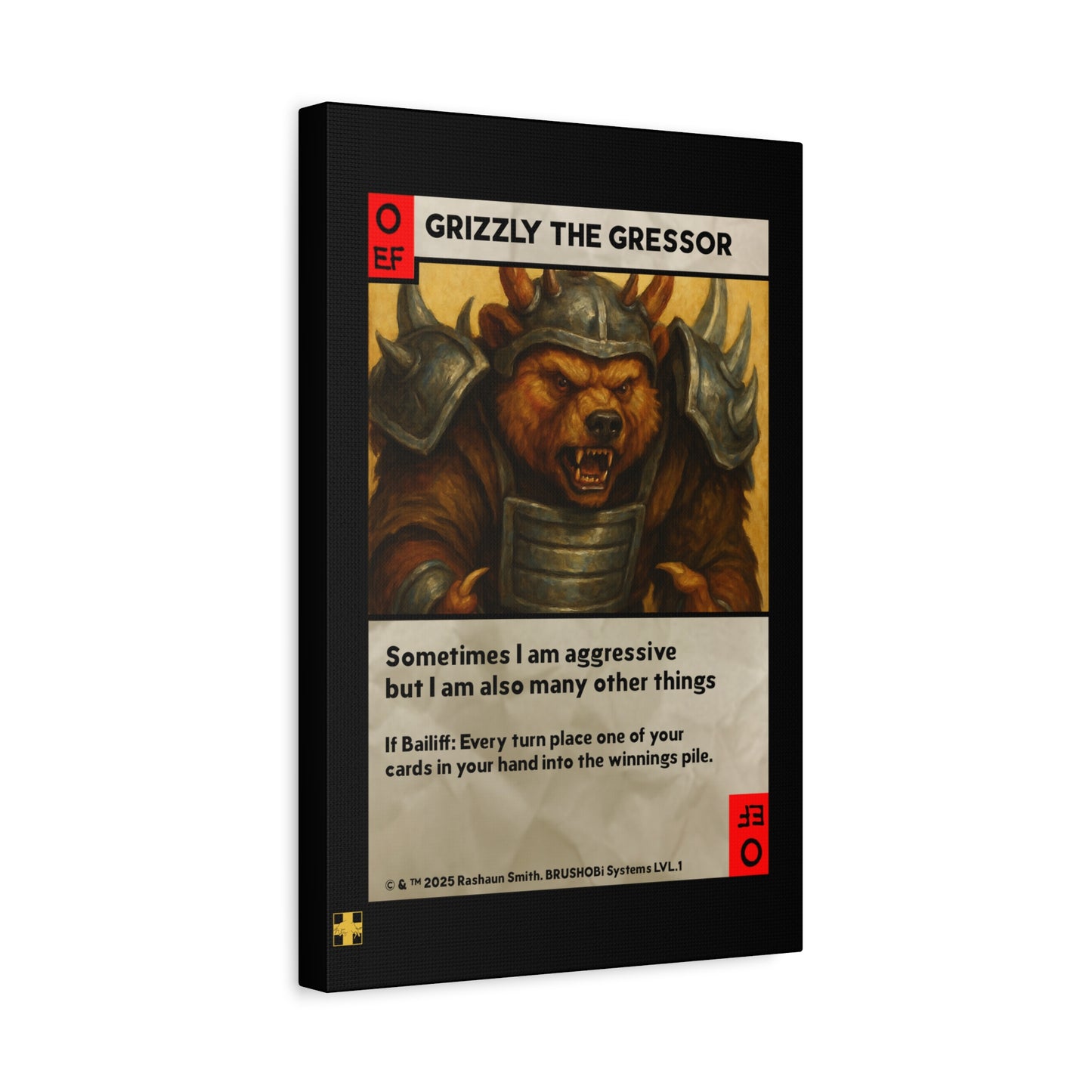 BRUSHOBi Systems Painting Card Canvas - "0 EffectForce Attack: Grizzly The Gressor" Feral